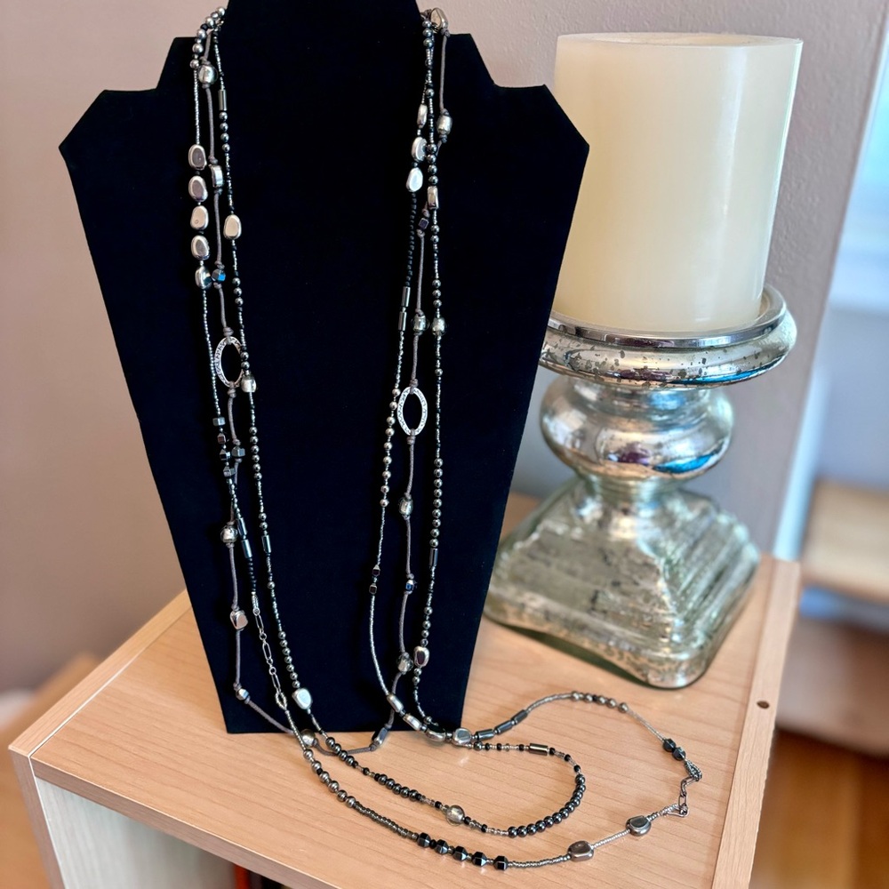 Silpada Sterling Silver “Dewdrops” Multi-Strand Necklace 31”